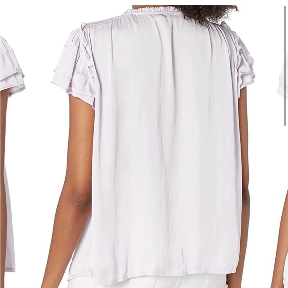 Like New!  Paige “Laramie” silky short sleeve flutter sleeve top in lavender Med - Picture 6 of 12